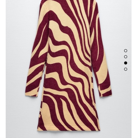 Zara Zebra Striped Jacquard Wool Blend Sweater Dress Perfect For Fall!! - Picture 10 of 16